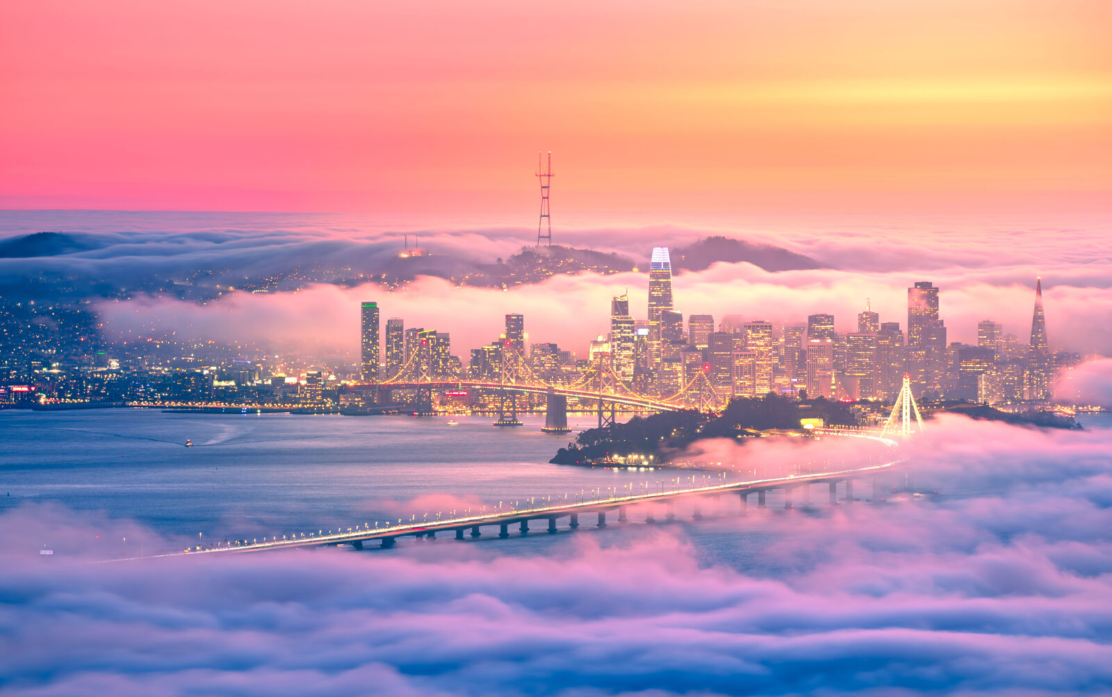 The spectacular city, possibly the world's most, sandwiched in fog